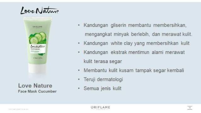 Masker Alami Mentimun Love Nature Cucumber Face Mask 30 Ml Indonesia