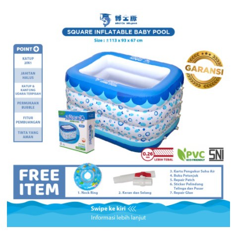 Kolam Renang Square Inflatable Baby Pool / Kolam Renang Bayi / Kolam Spa Bayi / Kolam Renang SPA