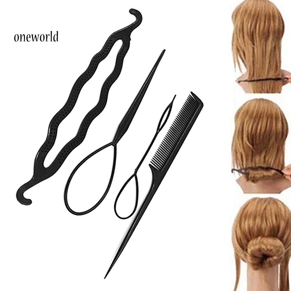 (ord) 4pcs / Set Klip / Jepit Rambut Wanita Untuk Membuat Model Sanggul / Kepang