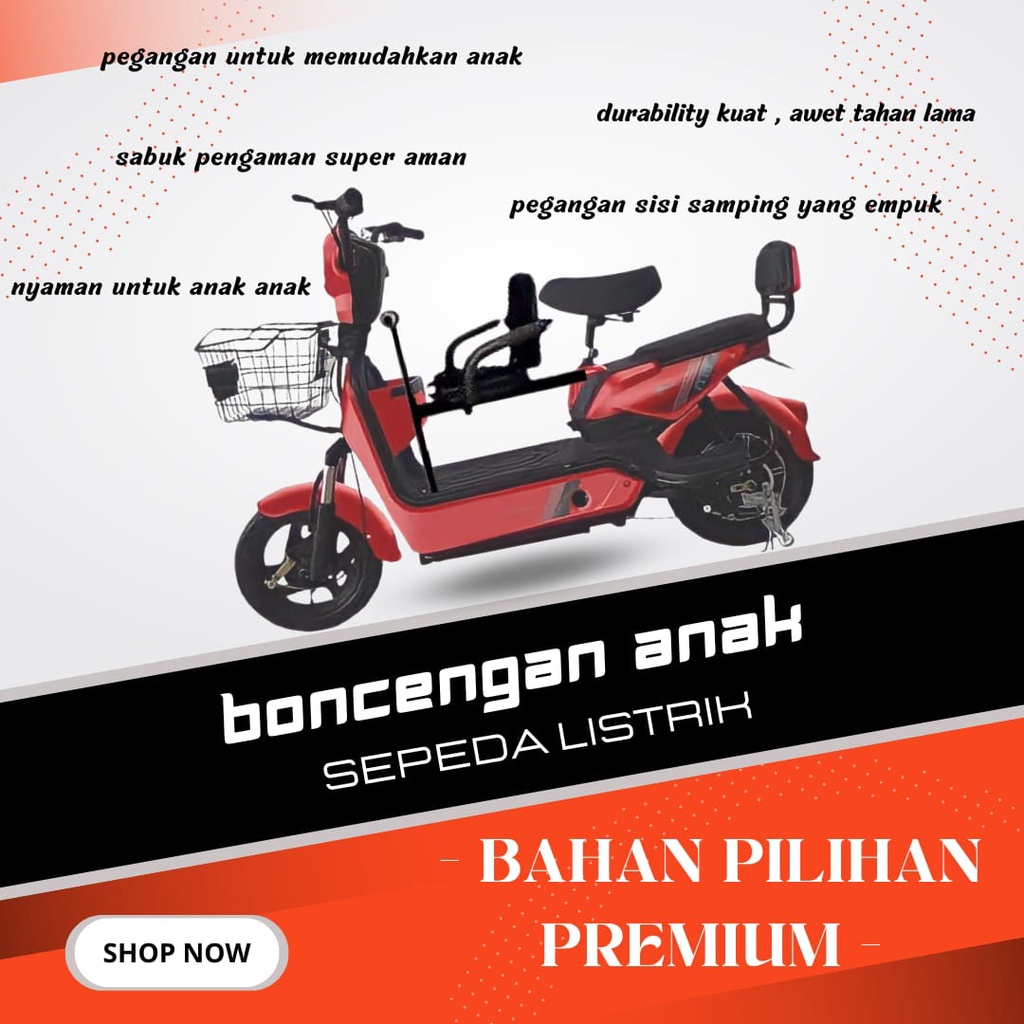 kursi Boncengan Sepeda Anak | Boncengan Sepedah Listrik | Goncengan Sepeda Motor Listrik Depan Premi