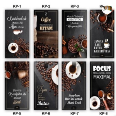 Hiasan Dinding Kamar Cafe Resto Poster Kayu Wall Decor Dinding  Kopi Coffee MDF 15x30 cm