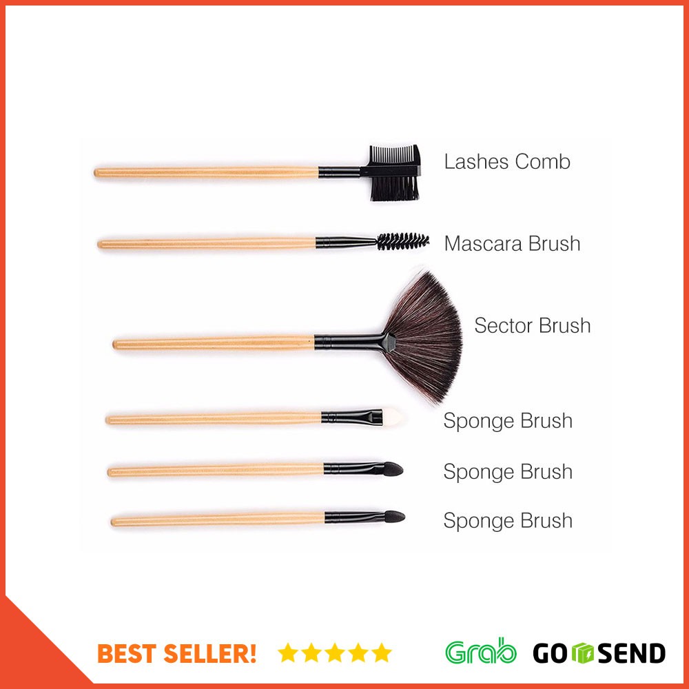 Brush Make Up 32 Set dengan Pouch - Black