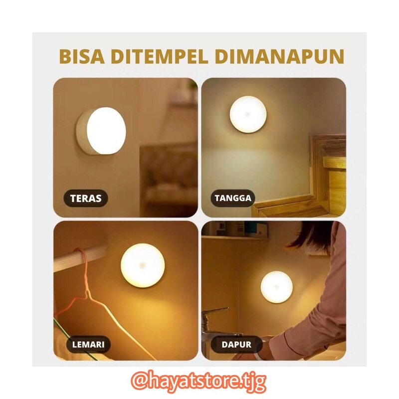 Jual Lampu LED Belajar Tidur Bulat 3 Warna Tempel Maghnet Baterai ...