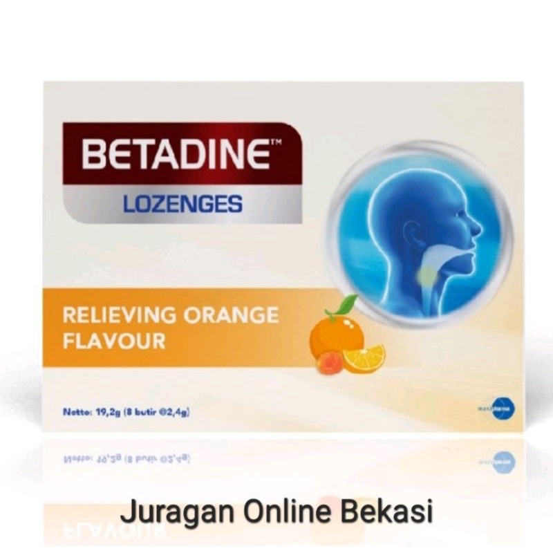 

PERMEN BETADINE RELIEVING ORANGE 1 Sachet isi [8pcs] TERMURAH