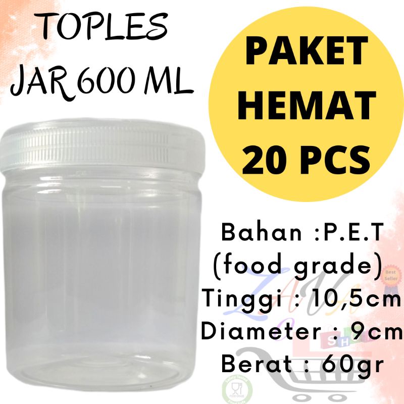 Toples 600ml  Toples Tabung 600ml Toples Plastik