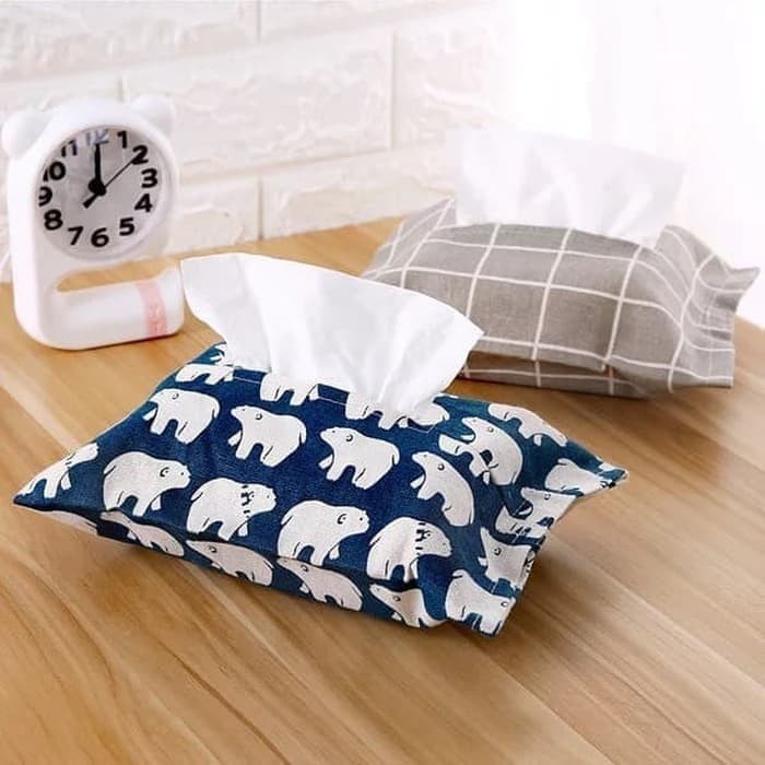TEMPAT TISSUE KOTAK BAHAN KAIN Tisue Kamar Mandi Rumah WC Toilet Tisu