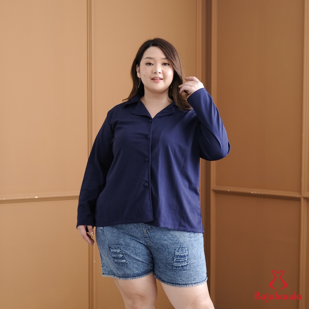 LD 130 Kemeja Oversize Wanita Jumbo Big Size VELISHA