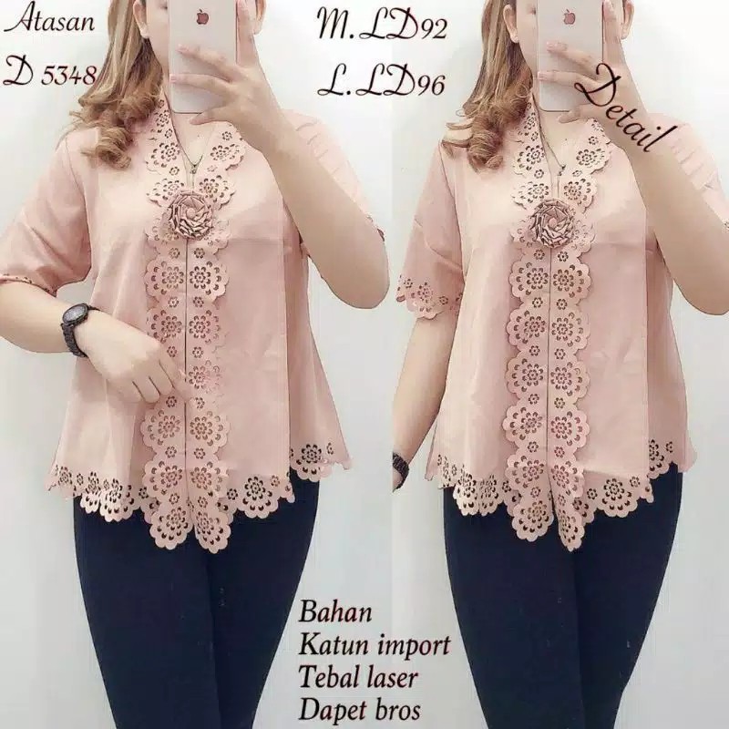 Kebaya Encim Modern Laser Terompet Charlotta Cut Good Quality
