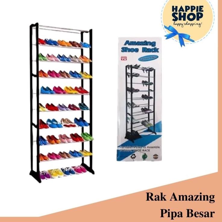Ready EVVCN Amazing Shoes Rack Pipa Besar Rak Sepatu lipat 10 Susun Non Cover tempat penyimpanan sep