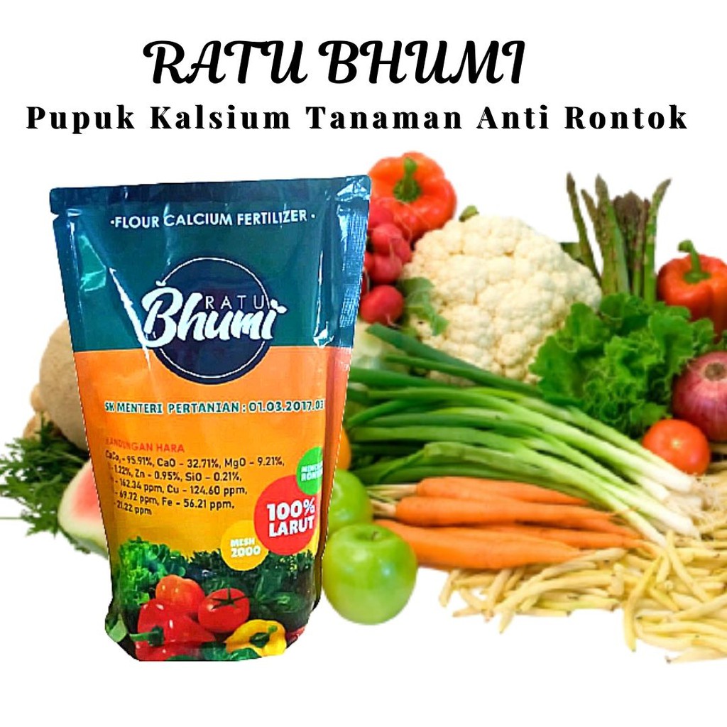 RATU BHUMI Pupuk Kalsium Bubuk Tanaman Anti Rontok Bunga 1 Kg
