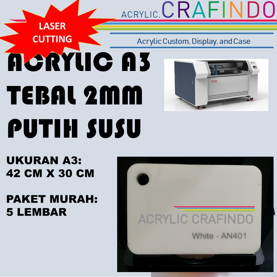 

ACRYLIC A3 - PUTIH SUSU PAKET Per 5 LEMBAR-MURAH