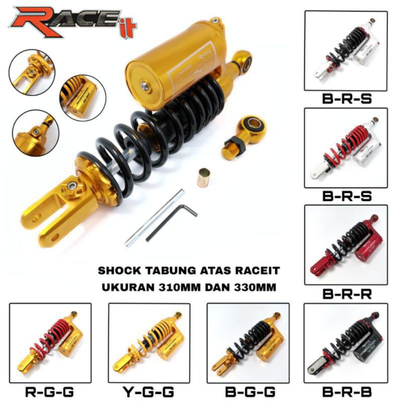 Shock Belakang Tabung Shockbreaker Tabung Race It Type New G-plus Series Vario,Beat,Scoopy,Mio,Fino,Xeon Dll