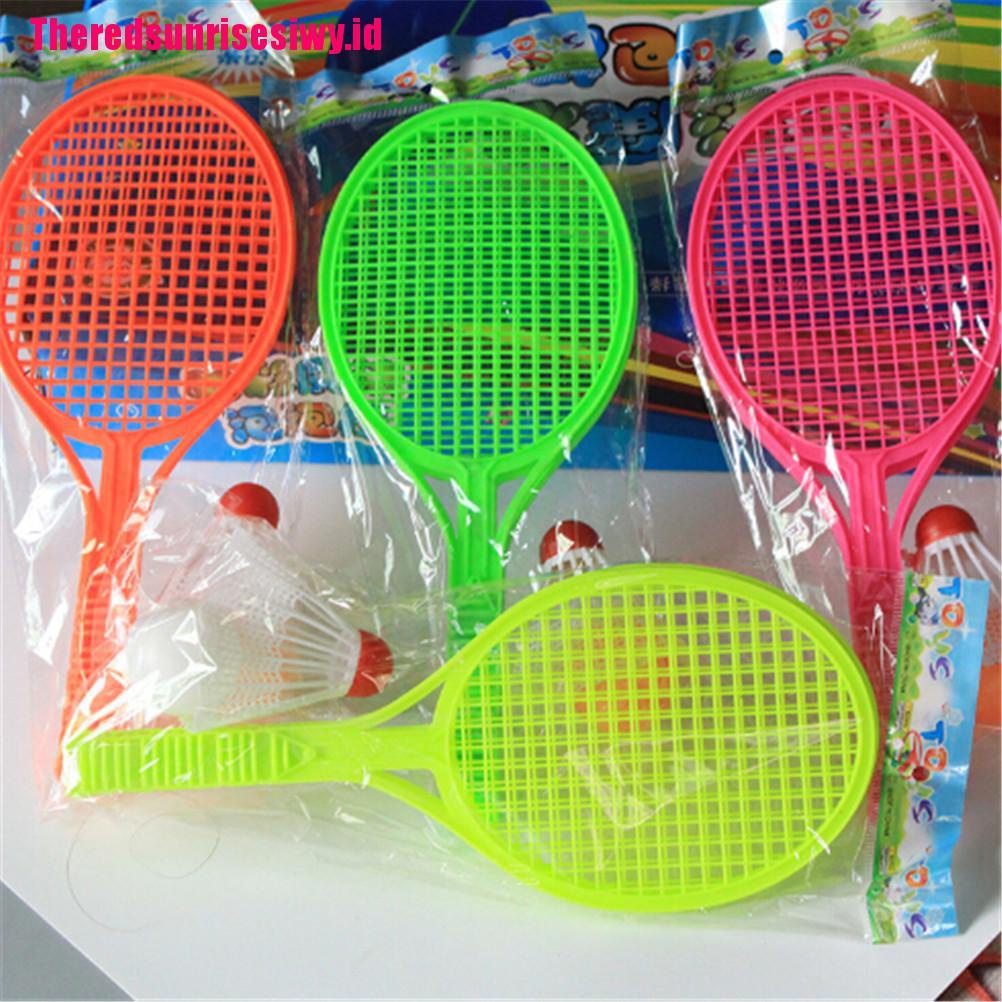 【Theredsunrisesiwy.id】Kids Outdoor Badminton Tennis Set Racket Parent-child Sport Educational Toys