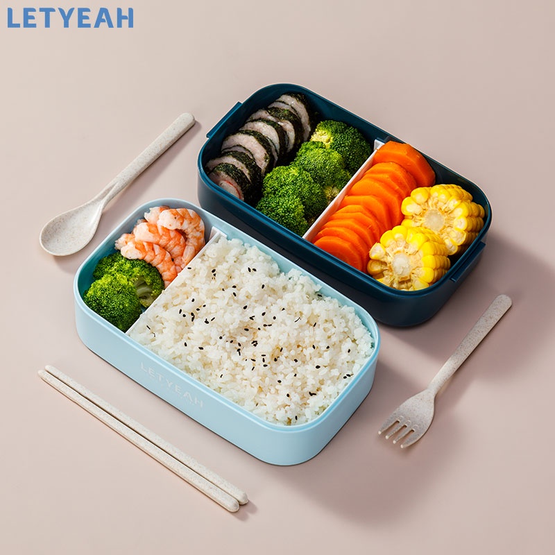 letyeah Lunch box 2 susun 1600ml dan Cangkir Sup 500 ml set /Free peralatan makan