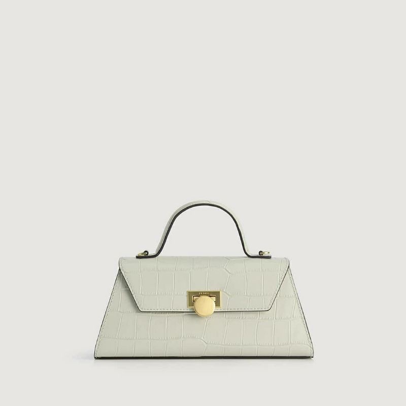 10.10 SALE | PDRO Croc-Effect Trapeze Top Handle Bag