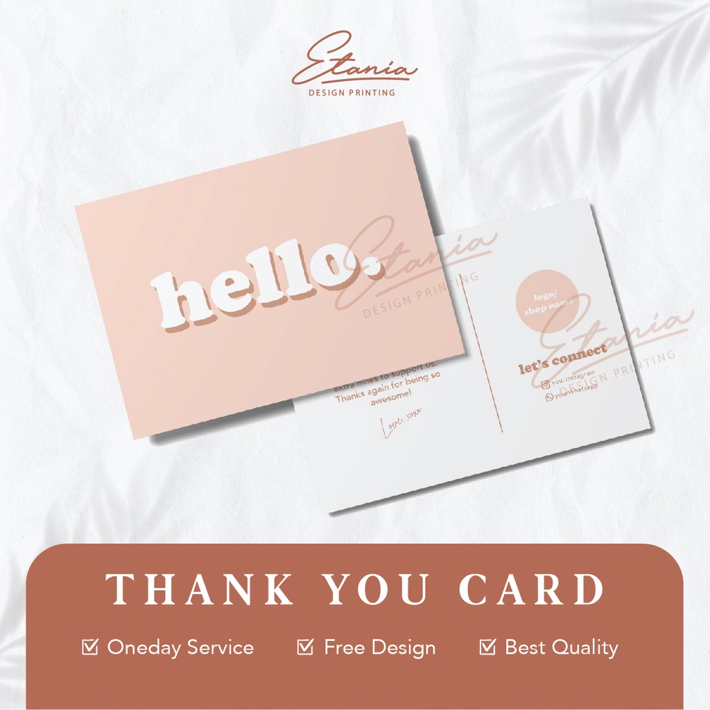 thank you card dua sisi thank you card custom thank you card aesthetic
