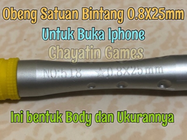 Obeng HP Satuan Model Bintang Ukuran 0.8mm x 25mm Untuk HP Iphone