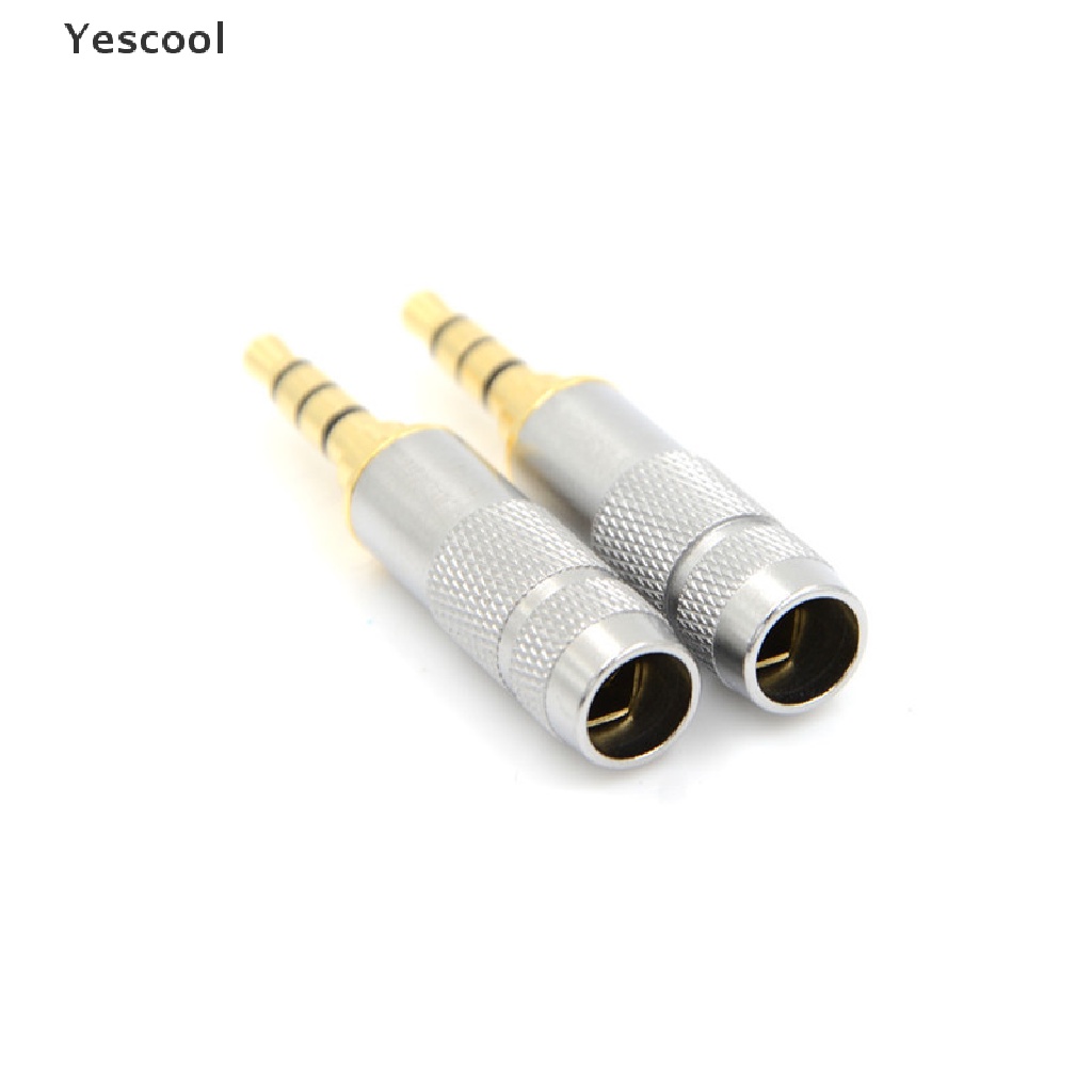 Yescool Konektor Jack Audio 3.5mm 4 Pole Male Stereo Untuk Headphone