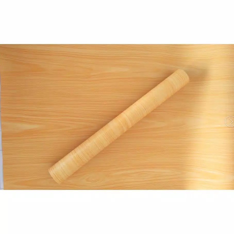 WALLPAPER DINDING MOTIF SERAT KAYU COKLAT MUDA ( KUNING ) 10m x 45cm