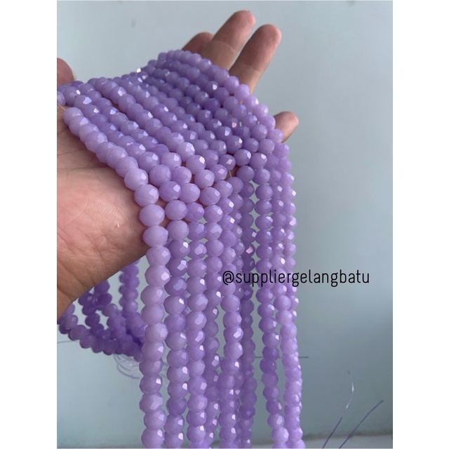 Crystal Ceko 8mm PURPLE DOFF ungu dopp manik bakpao rondele cantik