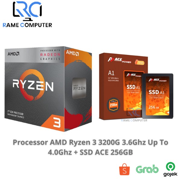 Processor AMD Ryzen 3 3200G  + W STEALTH COOLER BONUS  SSD ACE POWER 256GB + PSU HV PRO 550W 80+