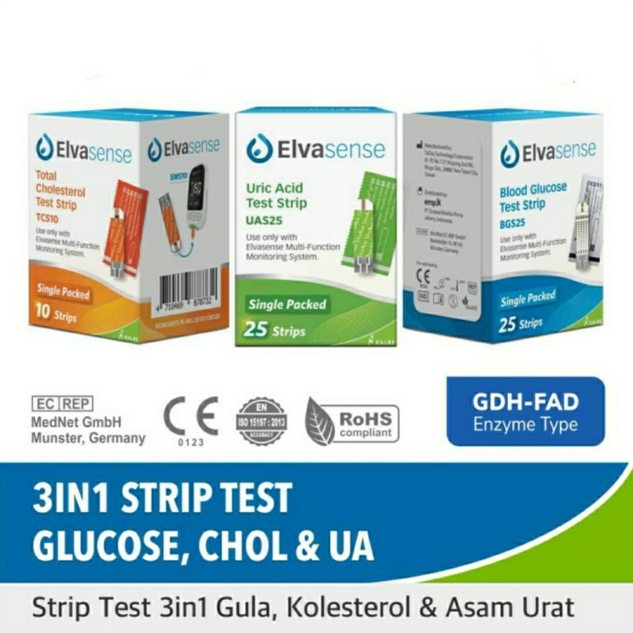 Strip Elvasense Kolestrol - Refil Kolesterol Elvasense GCU Elvasense 3in1 - Strip Kolestrol