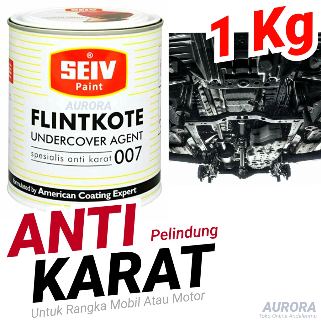 

Flinkote Anti Karat SEIV Under Coat Flinkot untuk melindungi Rangka Kerangka Mobil 1Kg Pelindung Tiang Lampu Penyangga Lampu Aspal Kaleng Aksesoris Mobil