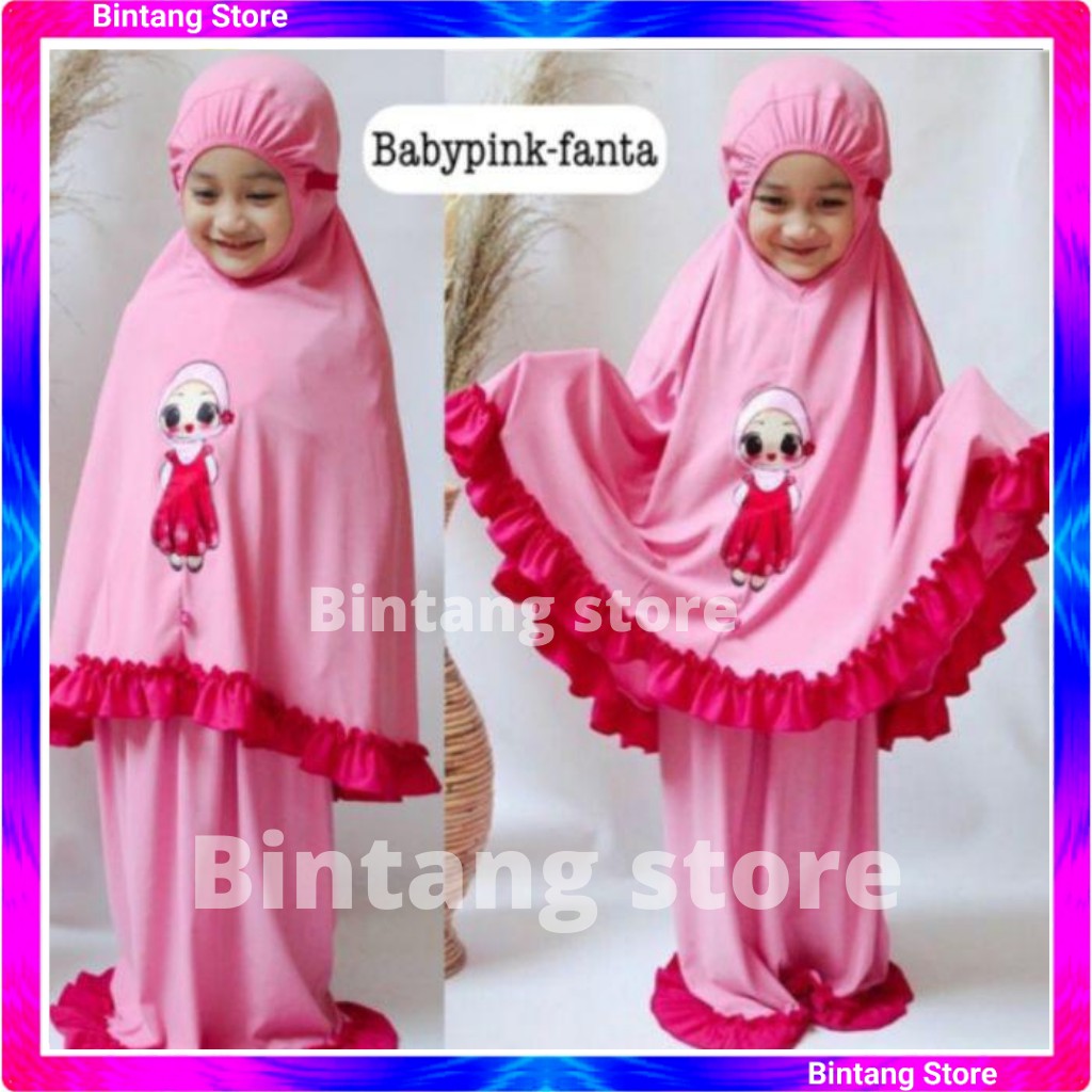 Mukenah Mukena Anak Perempuan 3 4 5 6 7 Tahun Led Nyala Polos Karakter