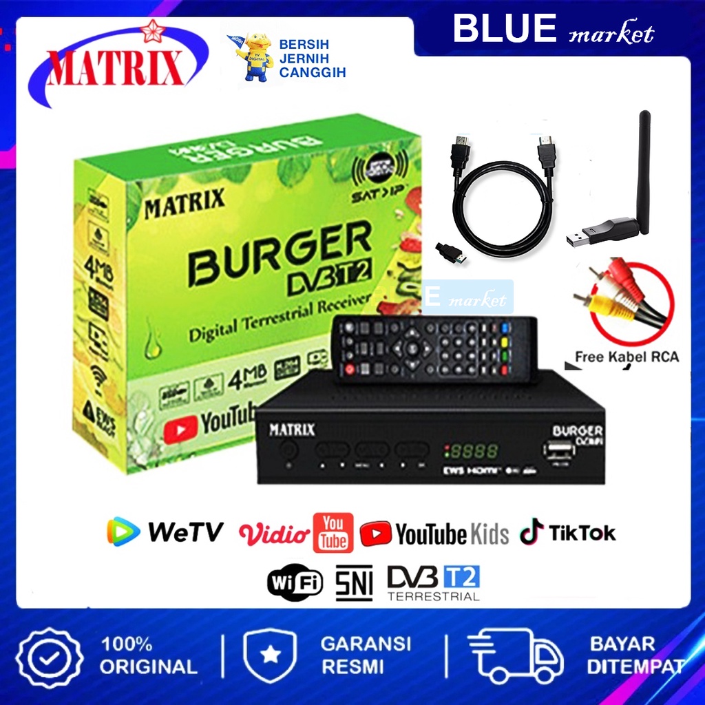 Promo Set Top Box TV Digital Matrix Burger Hijau DVBT2