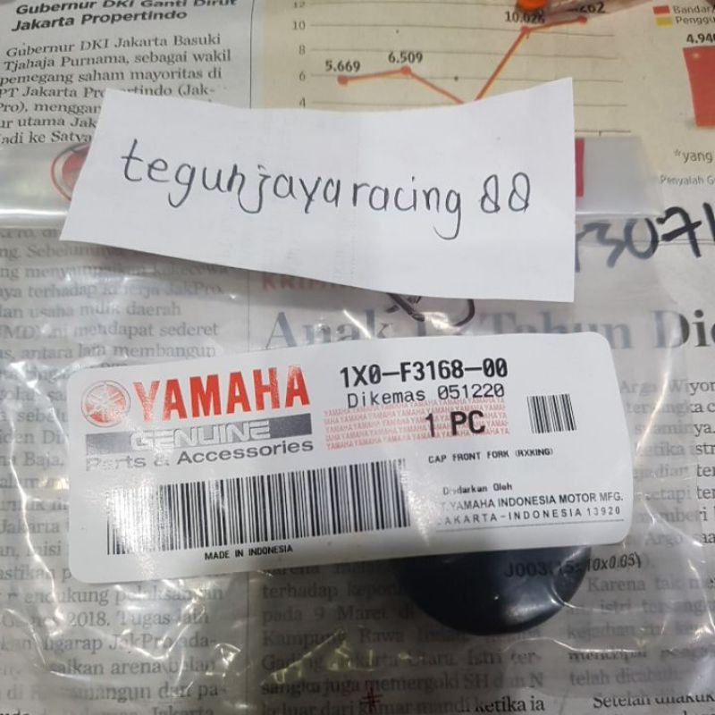 KARET CAP TUTUP AS SHOCK DEPAN RX-KING ORI  1X0-F3168-00