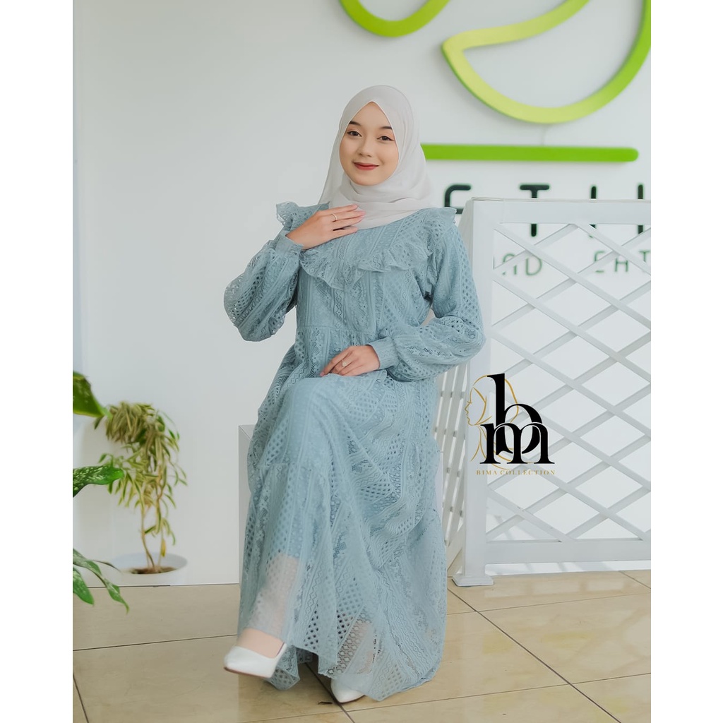 DRESS BRUKAT MIX CERUTY AGINTA BERLMIRS DAN SATIN MAXMARA BURKAT MARWAH velvet mix brokat full brukat crystal pesta kondangan mewah