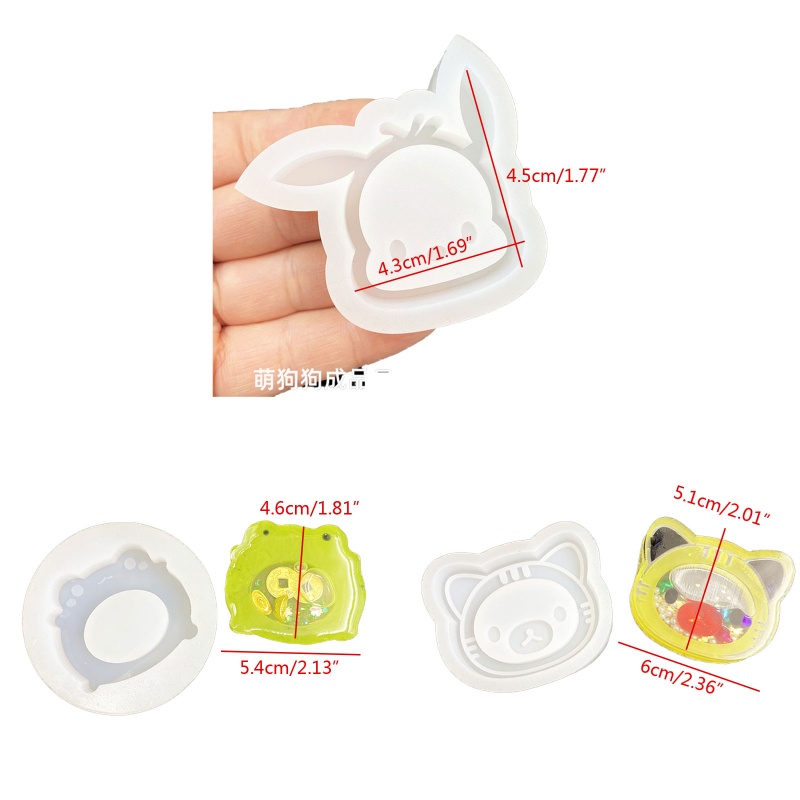 Siy Cetakan Kristal Epoxy Quicksand Bahan Silikon Bentuk Hewan Lucu Untuk Diy Craft / Gantungan Kunci