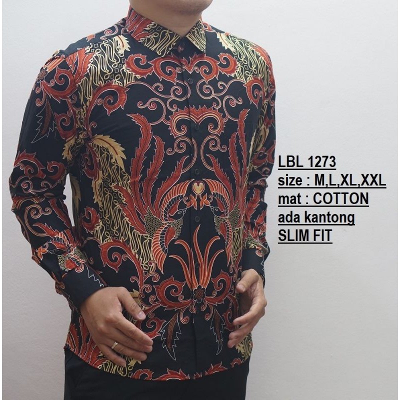 KEMEJA BATIK LENGAN PANJANG ASLI MODEL PAS BODY LBL619