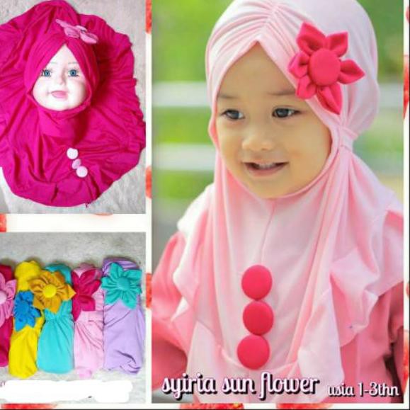 12.12 Fasion sale JILBAB ANAK BAYI 0-3Th BUNGA BINTANG  KERUDUNG ANAK KERUDUNG HIJAB ANAK BAYI BALIT