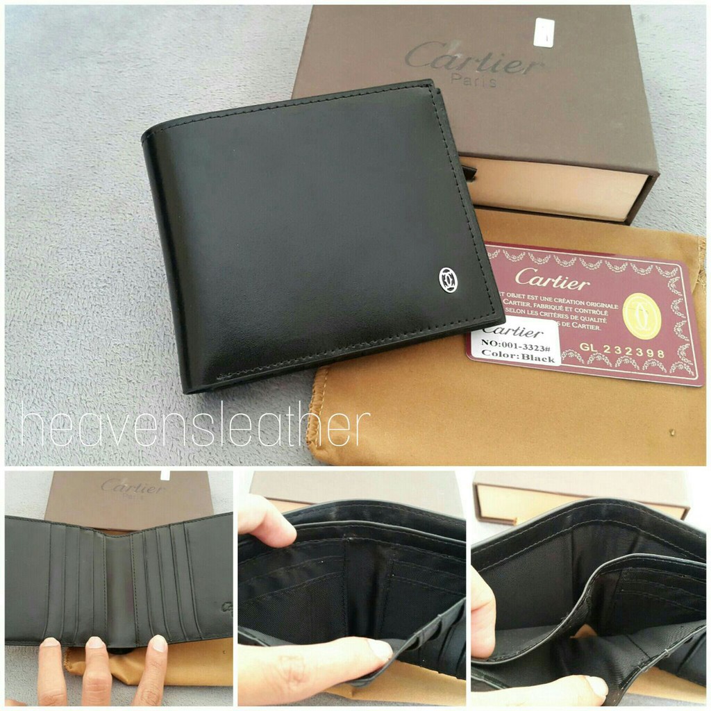 DOMPET KULIT PRIA TIDUR IMPORT CARTIER HITAM KODE 001-3323