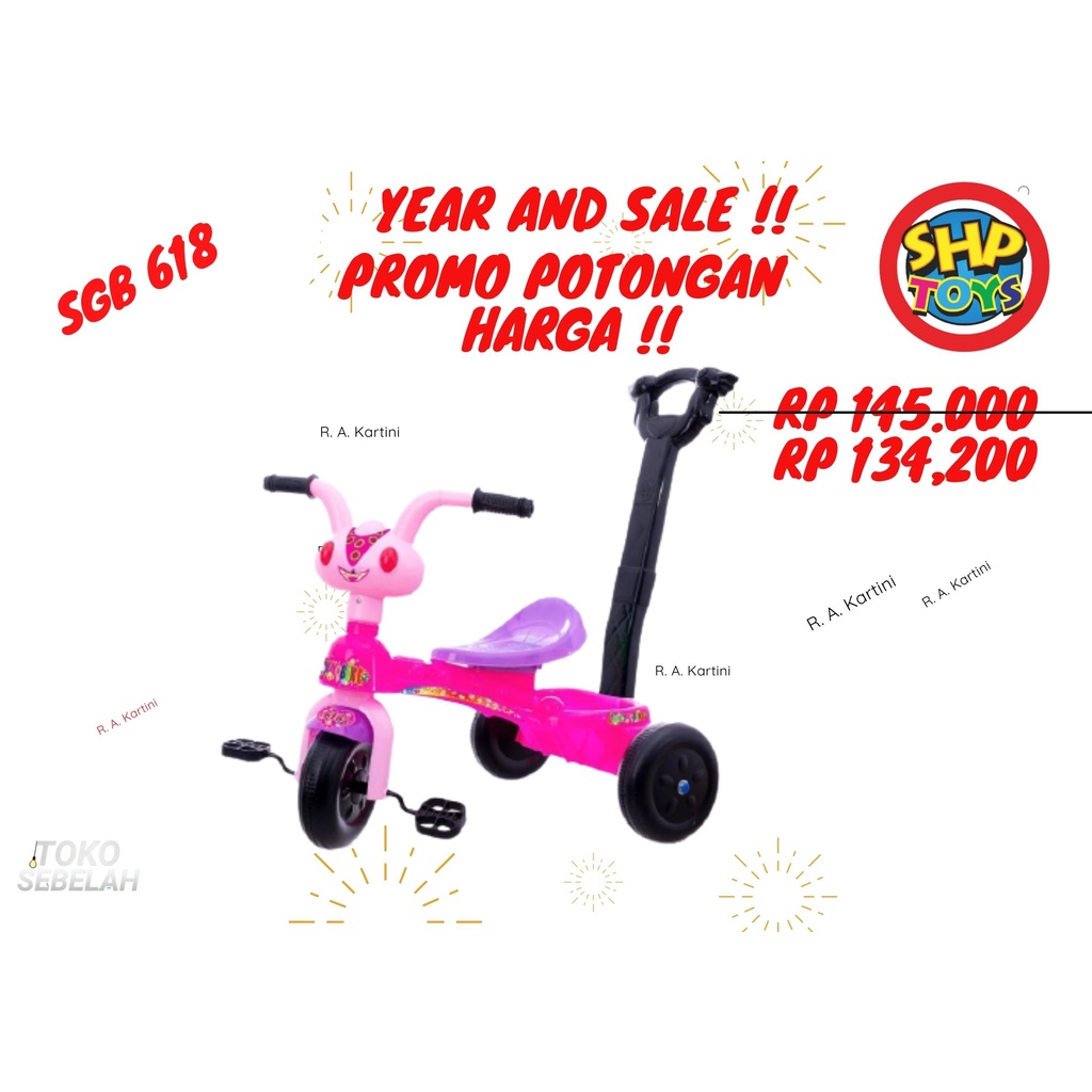 mainan anak sepeda Roda Tiga Bike Tricycle SGB 618 - SHP Toys