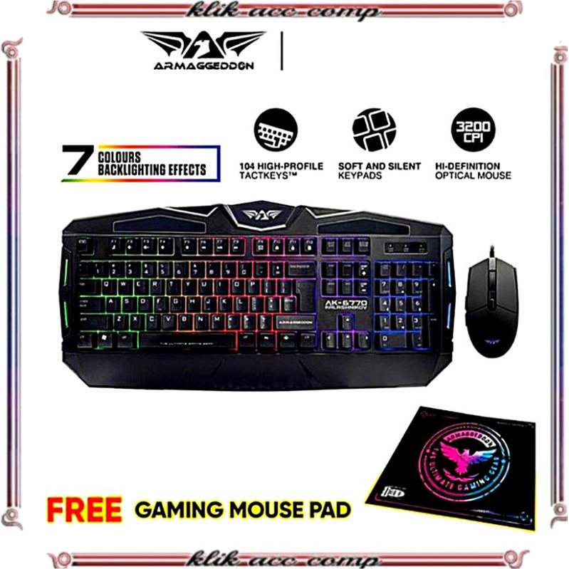 Armaggeddon Keyboard Mouse Gaming Combo AK6770 Kalashnikov