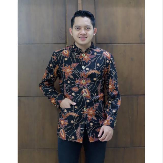 Basopi Sogan semi jas full furing batik solo premium harga ekonomis