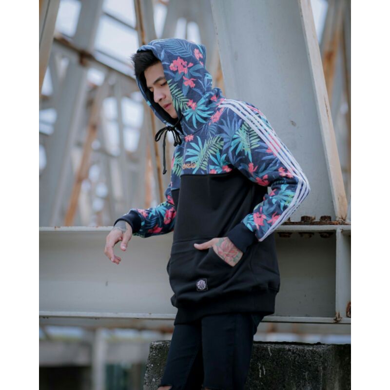 Sweater Hoodie Motif Daun Full Katun Premium Sweater Salviohexia Limitd Edition