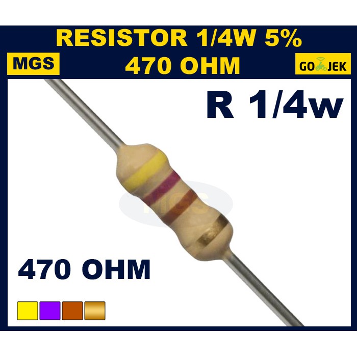 RESISTOR 1/4W 470 OHM 5% 1000 PCS