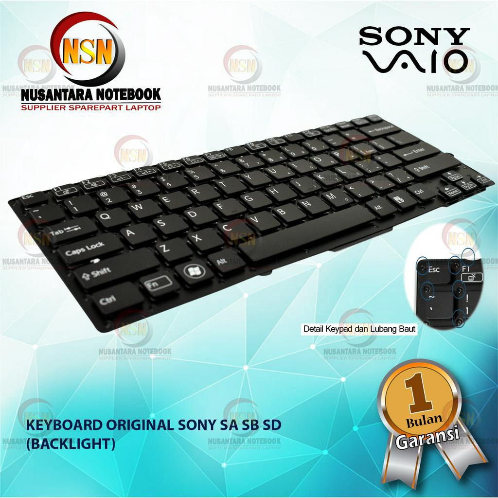 Keyboard Laptop Sony Vaio SA SB SD Backlight