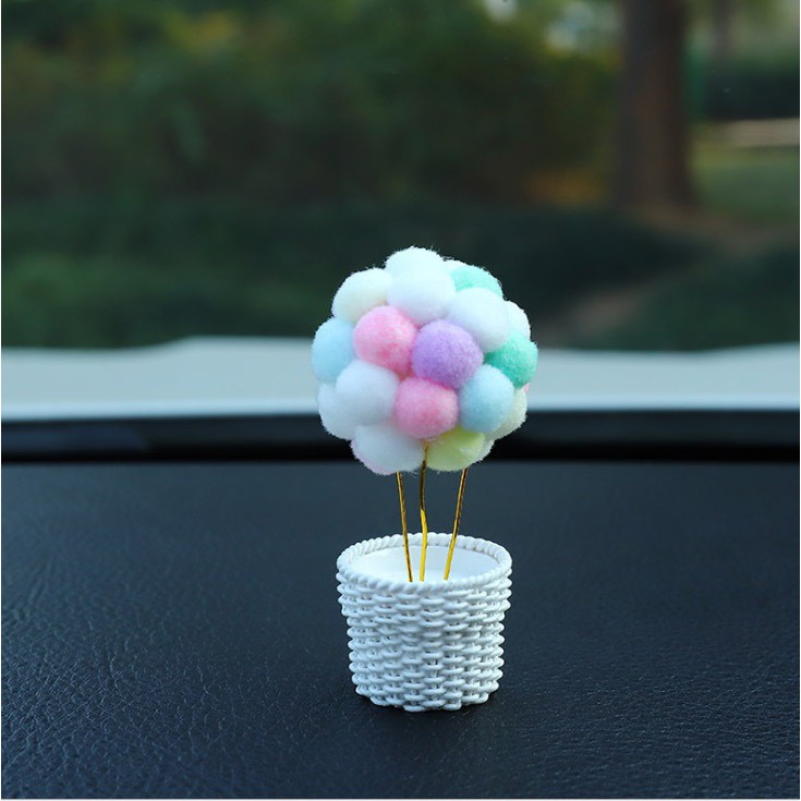 MINI COTTON BALLONs POT MACAROON Series Pajangan Mobil Balon