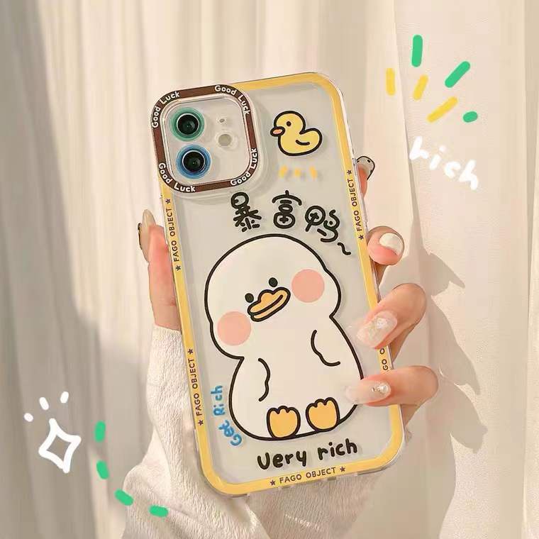 Soft Case Silikon TPU Motif Bebek Untuk IPhone 12 13 SE2020 6 6S 7 8 Plus X XS XR 11 Pro Max