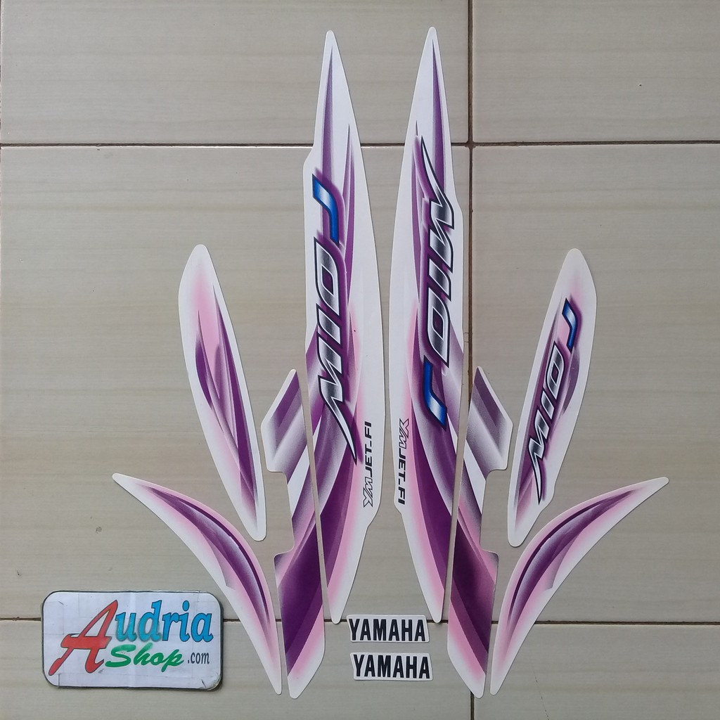 Striping Sticker Motor Yamaha Mio J 2011 Full Putih-Pink