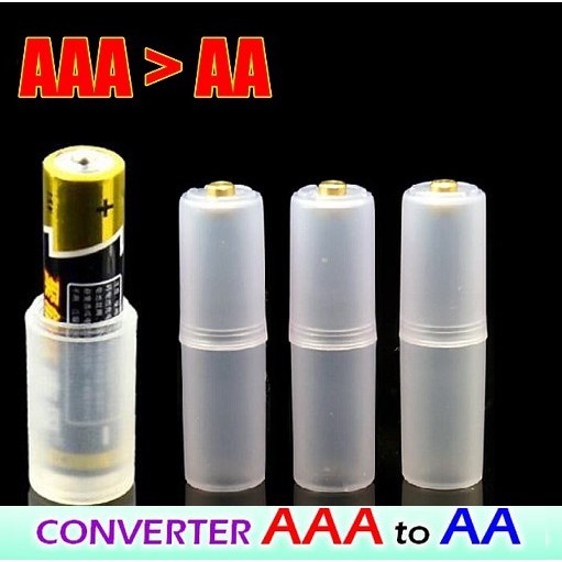 Converter Battery AAA to AA Kotak Rumah Holder Case Casing Baterai Konverter Batre A2 ke A3 Plastik Batere Jam