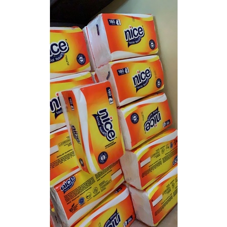 TISSUE NICE DAN CLEAN PLUS MURAH TISU WAJAH 180 SHEETS 2 PLY-Nice180s