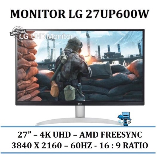 Monitor LG 27UP600-W - UHD 4K IPS dengan HDR10 dan VESA DisplayHDR™ 400