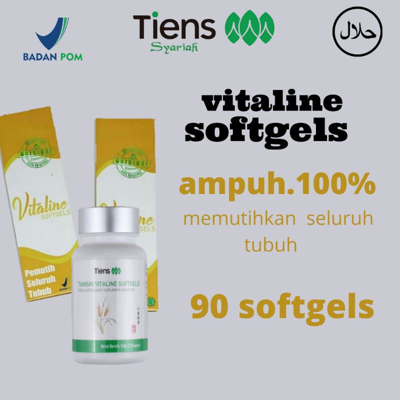 VITALINE SOFTGELS ( 90 KAPSUL ) SUPLEMEN PEMUTIH TERBAIK DUNIA MENCERAHKAN KULIT HANYA DALAM  7 HARI
