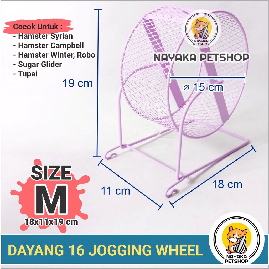 Dayang 16 Kincir Hamster Jogging Wheel Sugar Glider Roda Putar Tupai Mainan Rolling Hewan