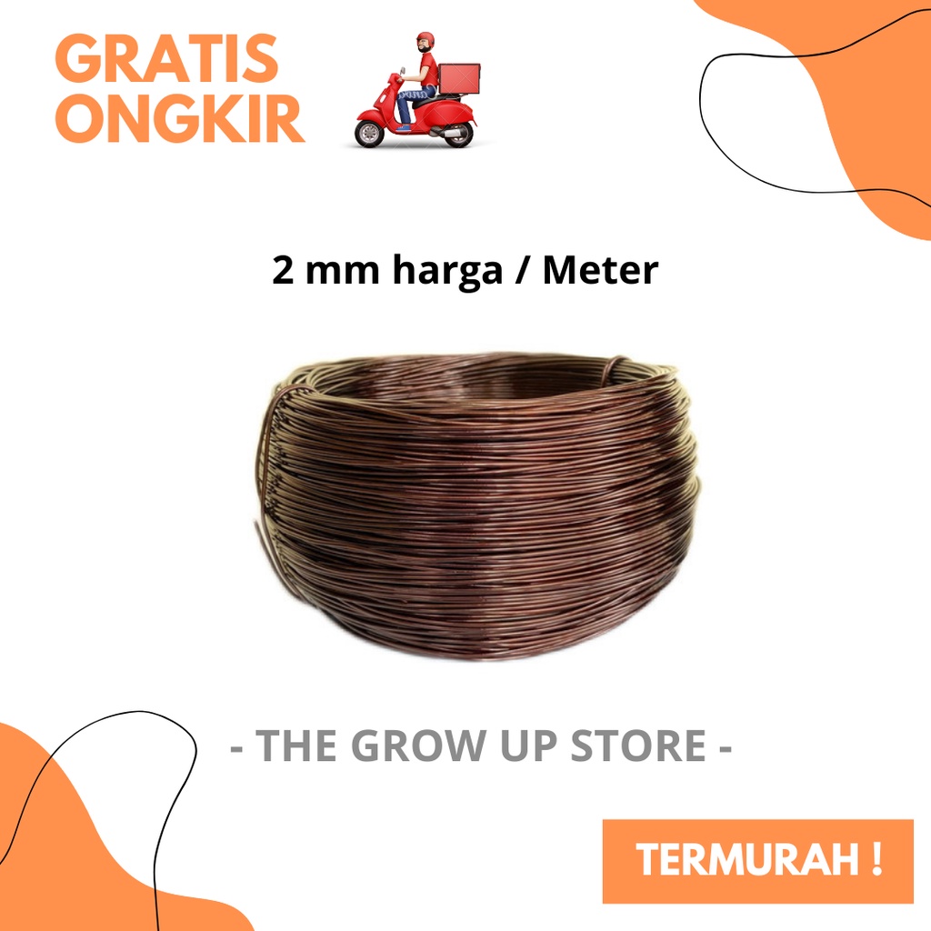 PROMO / GROSIR / TERMURAH / TERLARIS kawat bonsai aluminium Coklat - kawat bonsai 2mm - kawat bonsai